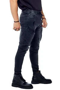 Jeaniologie ™ Cuffed Cargo Jogger -Black