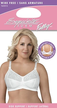 Exquisite Form #9600514 FULLY Soft Cup Bra, Wire-Free, Embroidered Mesh