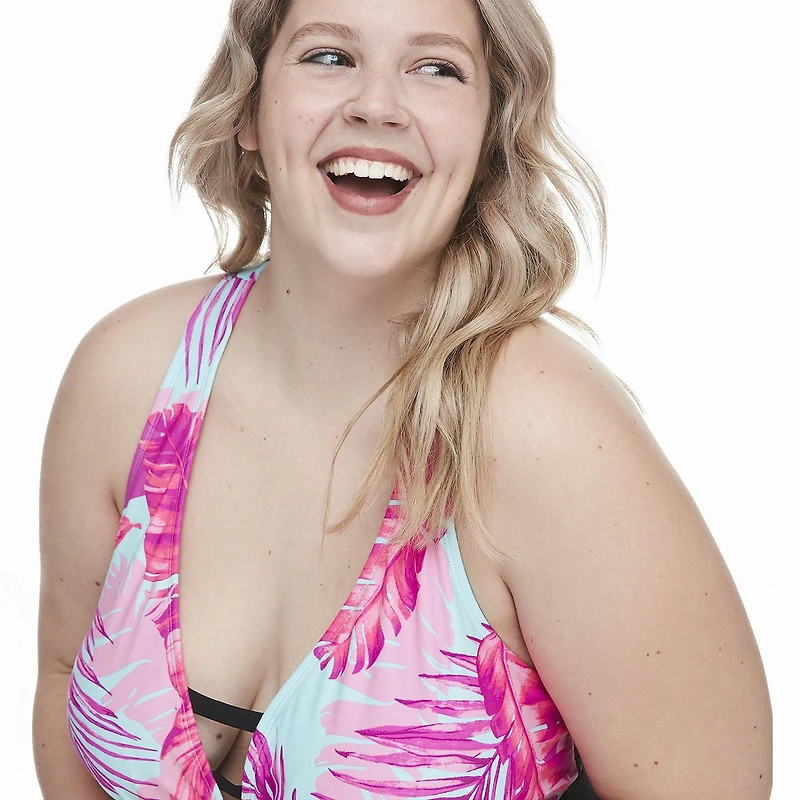 George Plus Women's Ladder V-Neckline 1-Piece Swimsuit
