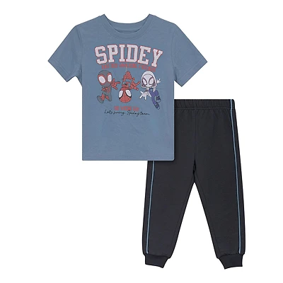 Marvel Spiderman Ensemble de Pantalons Jogger en Polaire Tailles: 2T - 5T