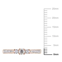 Bague de fiançailles à trois pierres Miabella avec diamants 0,25 ct poids total en or rosé 10 k