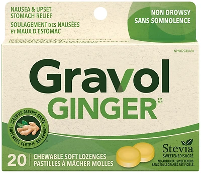 Gravol Ginger <br>Source Naturelle Pastilles  à  Mâcher 20 Pastilles