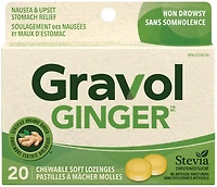 Gravol Ginger <br>Source Naturelle Pastilles  à  Mâcher 20 Pastilles