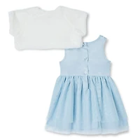 Ensemble 2 pièces avec robe et gilet en fausse fourrure George pour bébés filles