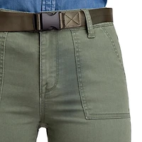 Jordache Women's High Rise Utility Cropped Pant