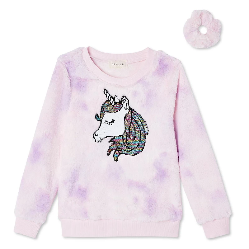 Chandail en tricot peluché avec chouchou Btween pour filles