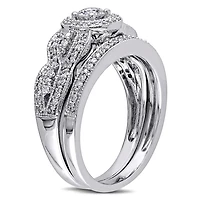 Ensemble nuptial Miabella avec diamants 0,50 ct poids total en or blanc 10 k