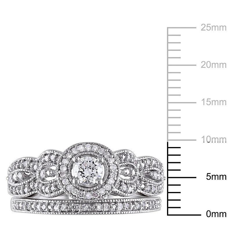 Ensemble nuptial Miabella avec diamants 0,50 ct poids total en or blanc 10 k