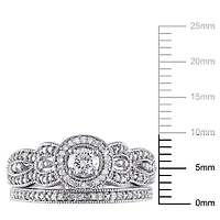 Ensemble nuptial Miabella avec diamants 0,50 ct poids total en or blanc 10 k