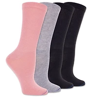 Dr. Scholl's Ladies Diabetic and Circulatory Crew Socks - 4 Pair Pack - soft, non-binding top and with temperature regulating technology, Diabetic socks - Ladies