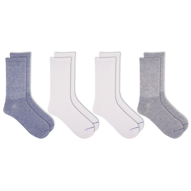 Dr. Scholl's Ladies Diabetic and Circulatory Crew Socks - 4 Pair Pack - soft, non-binding top and with temperature regulating technology, Diabetic socks - Ladies