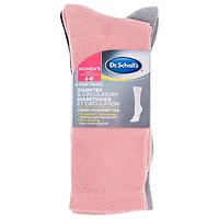 Dr. Scholl's Ladies Diabetic and Circulatory Crew Socks - 4 Pair Pack - soft, non-binding top and with temperature regulating technology, Diabetic socks - Ladies