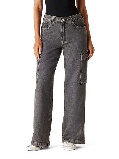 Levi Strauss Signature™ Women's  Cargo Wide Leg Jeans, Available sizes: 2 – 18