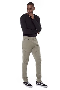 Jeaniologie ™ Pantalon cargo pour homme avec détails aux genoux - vert