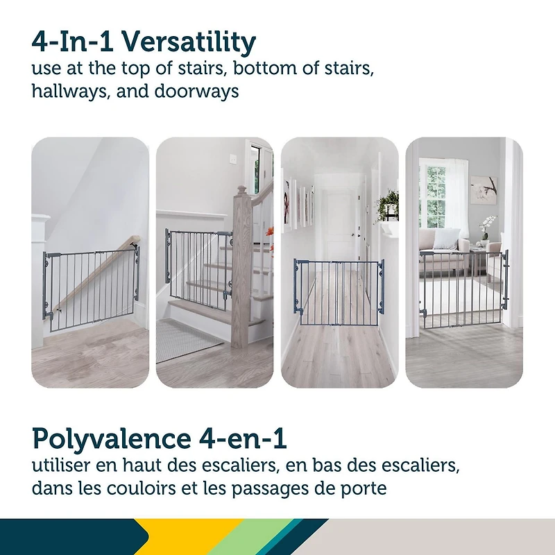 Barrière prête à installer au haut de l'escalier de Safety 1st