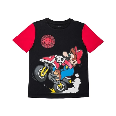 Mario Kart T-shirt à manches courtes pour garçon Bike Skid