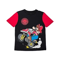 Mario Kart T-shirt à manches courtes pour garçon Bike Skid