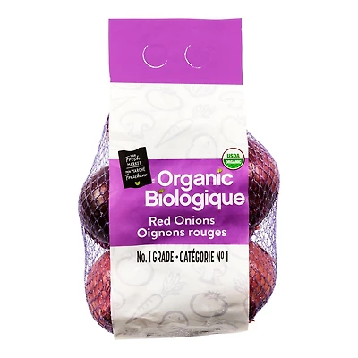 Organic Red Onions, bagged, Your Fresh Market, 3 lb