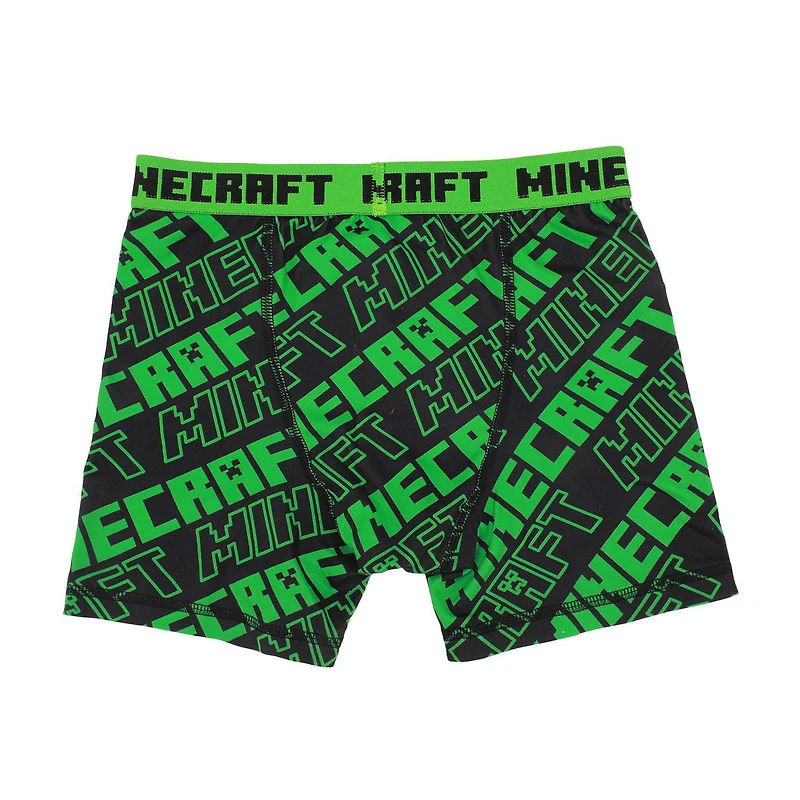 Minecraft Boys' Boxer Briefs 2-Pack - Creeper & Logo Print