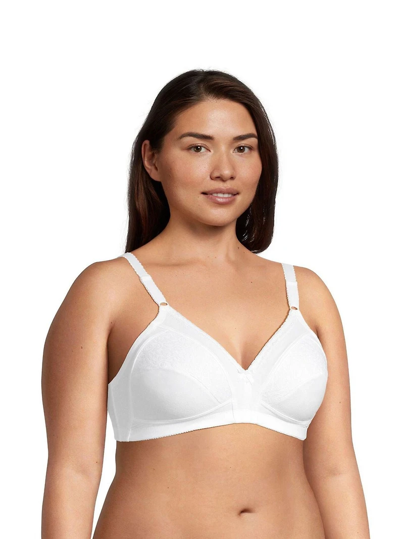 Soutien-gorge confort sans armatures en coton extensible doux pour femme Warners Tailles 36B - 42DD