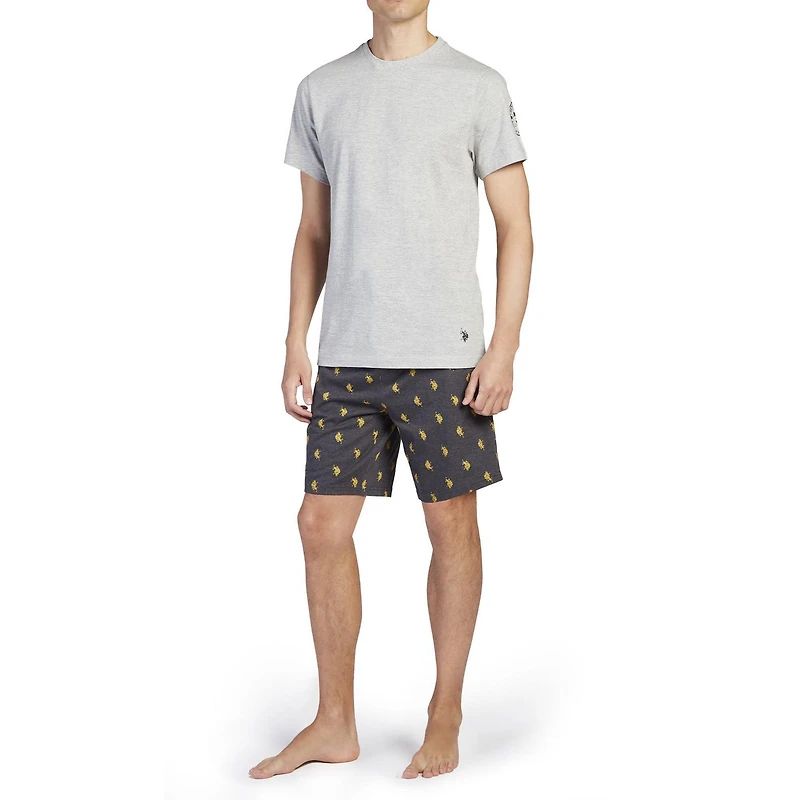 U.S. POLO ASSN. Men's Short Sleeve Crew Tee and Knit Short Sleep Set