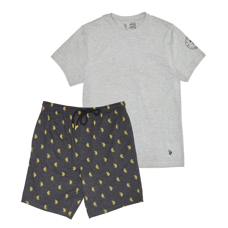 U.S. POLO ASSN. Men's Short Sleeve Crew Tee and Knit Short Sleep Set