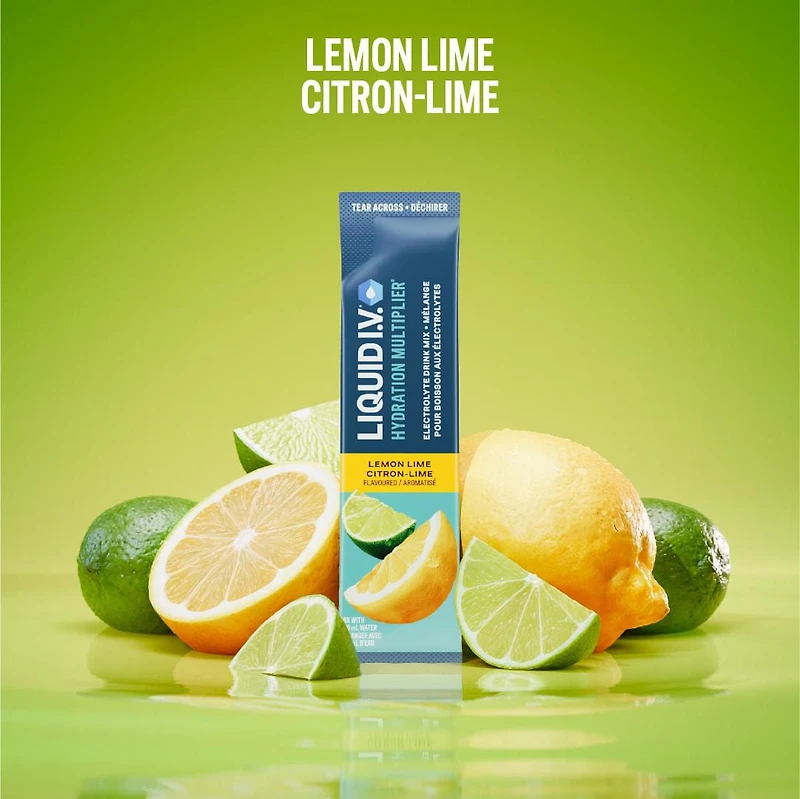 Liquid I.V. Lemon Lime Hydration Multiplier Electrolyte Drink Mix, 16g Mix/6 units