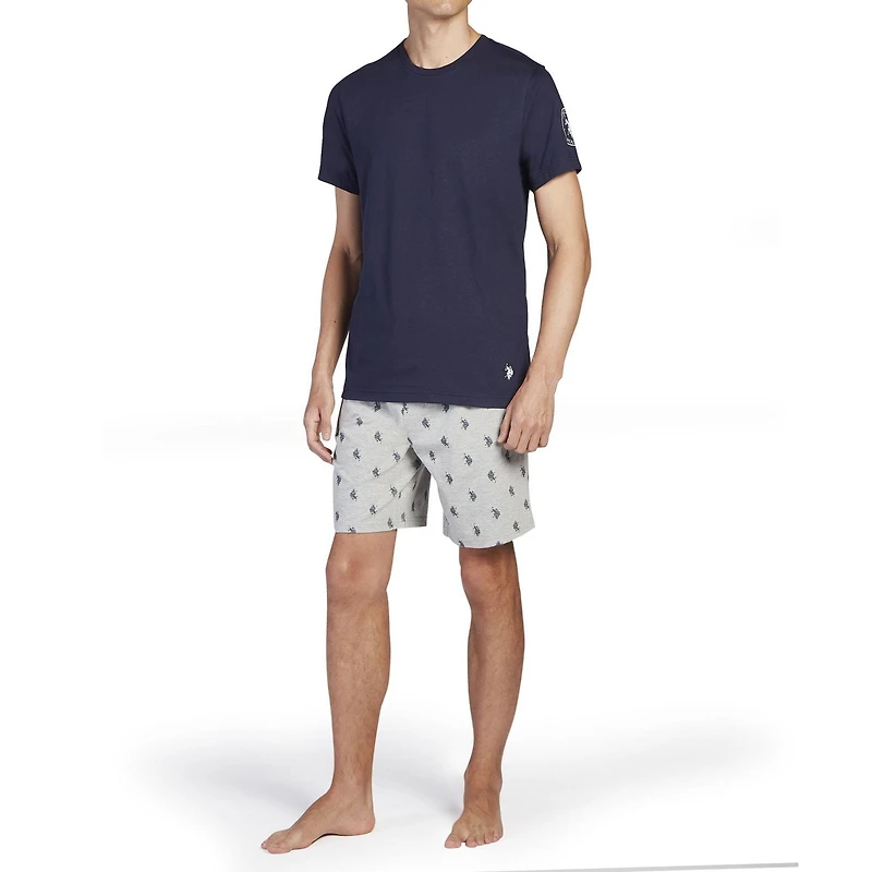 U.S. POLO ASSN. Men's Short Sleeve Crew Tee and Knit Short Sleep Set