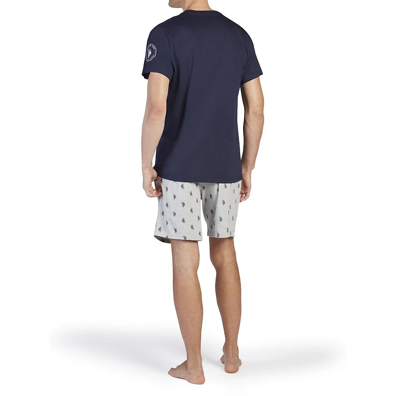 U.S. POLO ASSN. Men's Short Sleeve Crew Tee and Knit Short Sleep Set