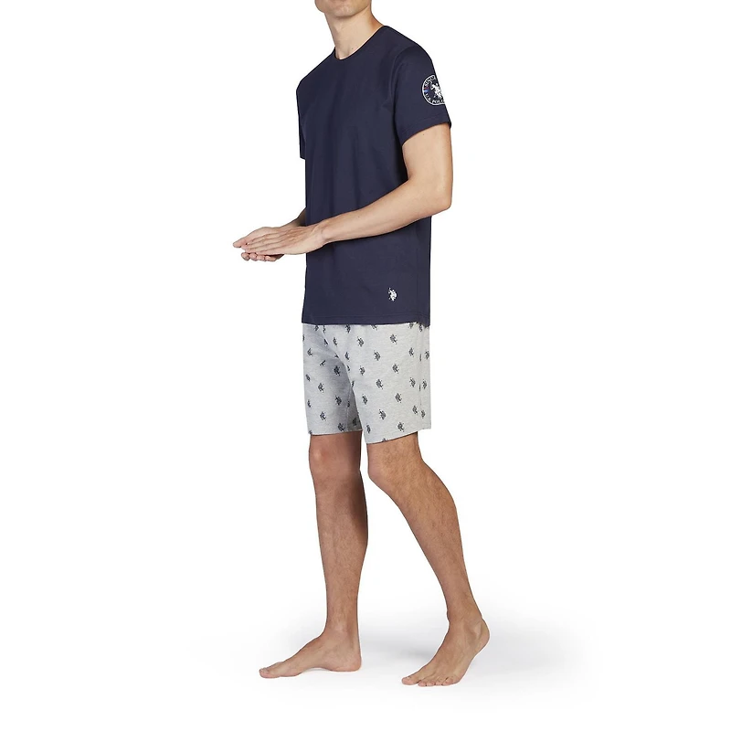 U.S. POLO ASSN. Men's Short Sleeve Crew Tee and Knit Short Sleep Set