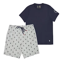 U.S. POLO ASSN. Men's Short Sleeve Crew Tee and Knit Short Sleep Set