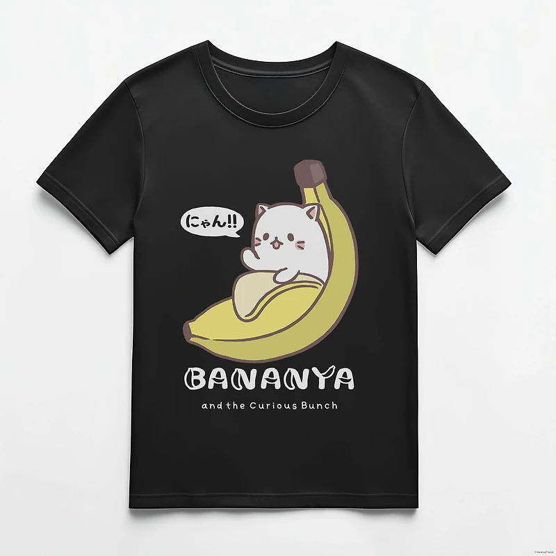 Bananya  Ladies Crew Neck T-shirt Black