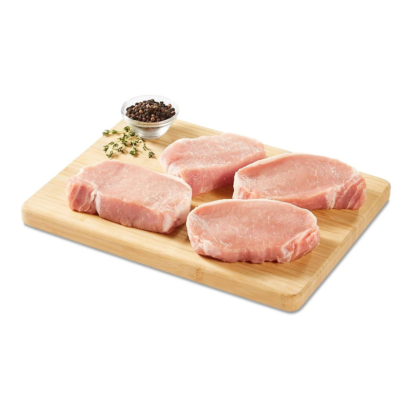 Côtelettes de longe et de côtes de porc désossées, élevées sans antibiotiques, de Maple Leaf 4 côtelettes