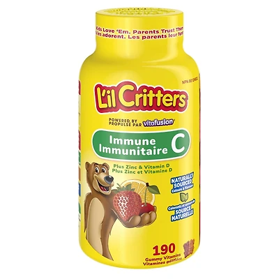 L'il Critters Immune C Plus Vit. gommeuses au zinc L'il Critters Immune C+ Vit. gommeuses au zinc