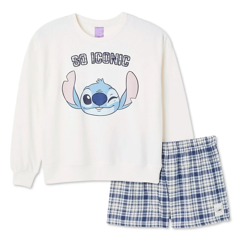 Pyjama 2 pièces Stitch Disney pour femmes Tailles TP–TG