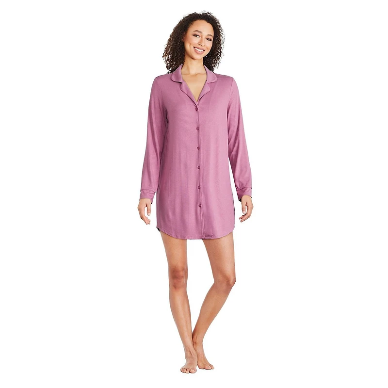 Chemise de nuit côtelée George pour femmes Tailles TP–TTG