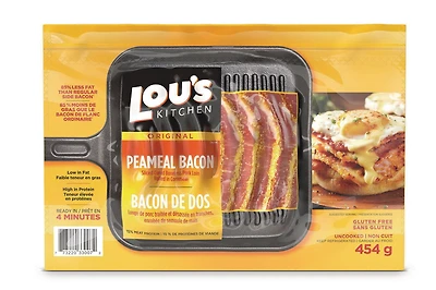 Lou's Kitched Sliced Peameal Bacon, 454 g