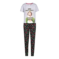Elf ladies two piece pajama set