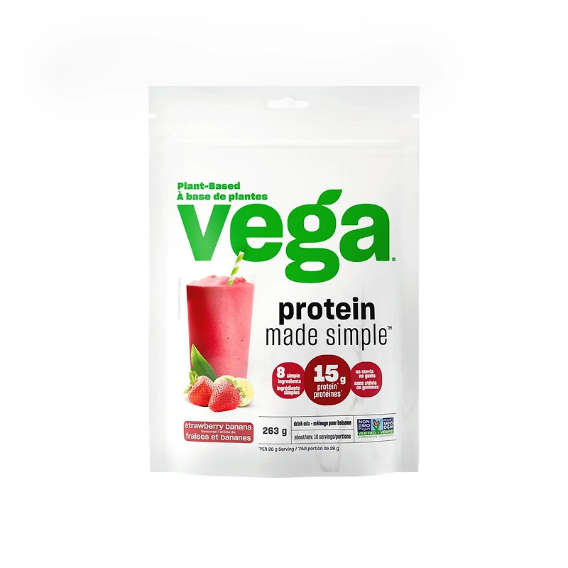 Vega Les protéines simplifiées Fraises et Bananes 263g