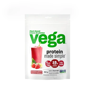 Vega Les protéines simplifiées Fraises et Bananes 263g