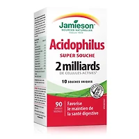 Jamieson Acidophilus Capsules, 2 Billion CFU, Super Strain, 100 Count, 90 Caplets