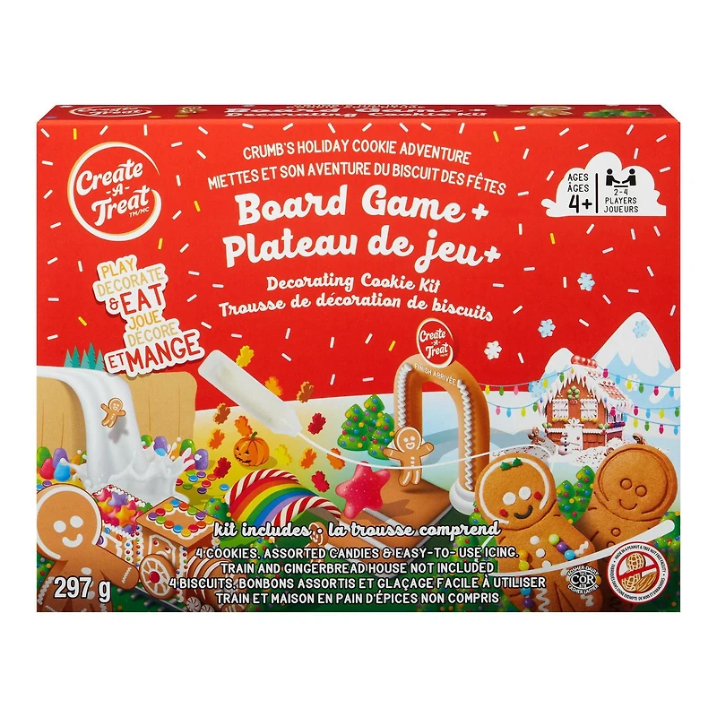 Plateau de jeu + trousse de décoration de biscuits Miettes et son aventure du biscuit des Fêtes Create A Treat -