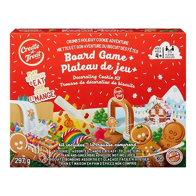 Plateau de jeu + trousse de décoration de biscuits Miettes et son aventure du biscuit des Fêtes Create A Treat -