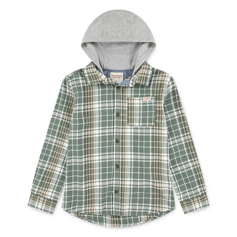 Levi Strauss Signature Hooded Plaid Flannel Top