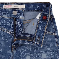 Jeans Imprimé Taille-Haute avec Jambe Évasée Levi Strauss Signature