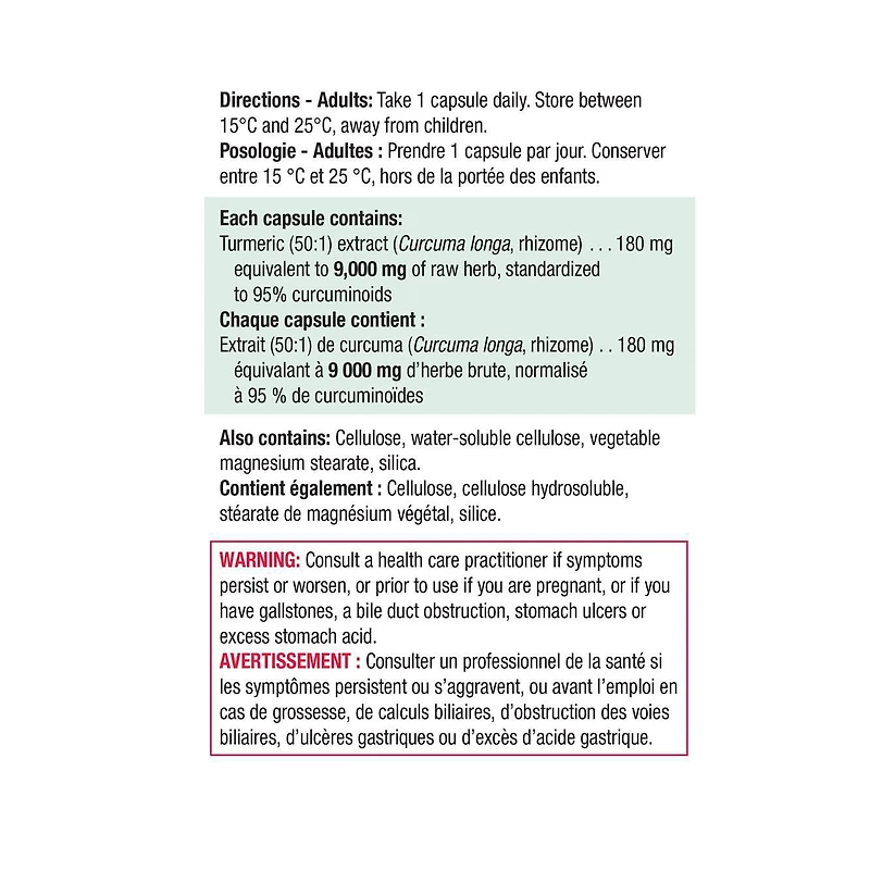 Jamieson Turmeric 9,000 mg, Ultra Strength, Provides Natural Joint Pain Relief, Supports Inflammation, and Helps with Digestion. NON-GMO, Gluten-Free, 30 Vegetarian Capsules, Proudly Canadian, 30 Vegetarian Capsules