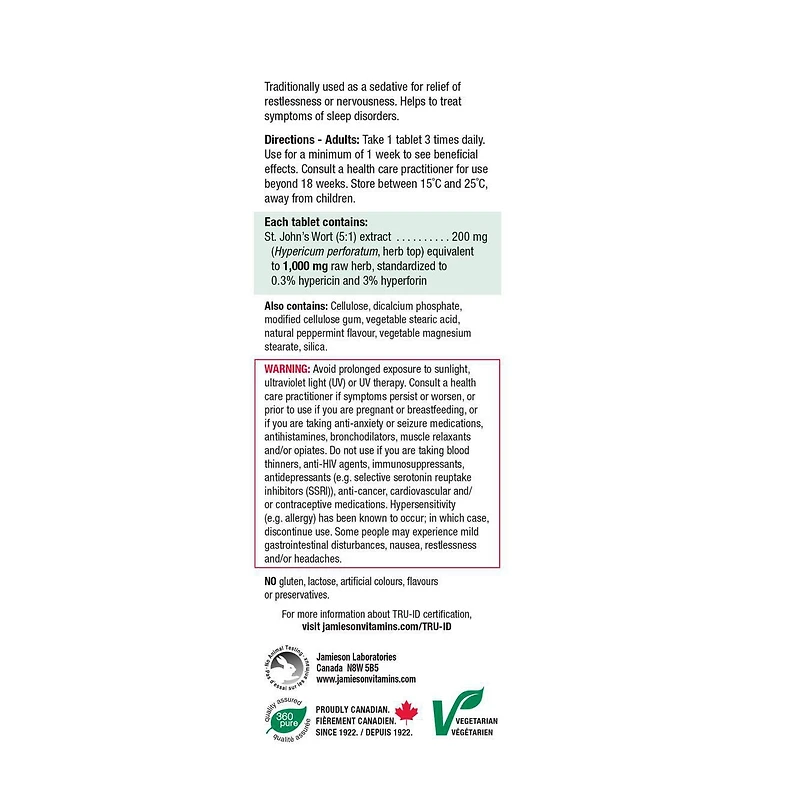 Jamieson Neurosome Millepertuis 1 000 mg