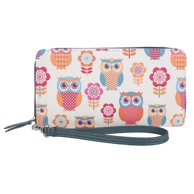 George Owl Zip-Around Wallet with Wrist Strap Wallet, Extra space for your cash.