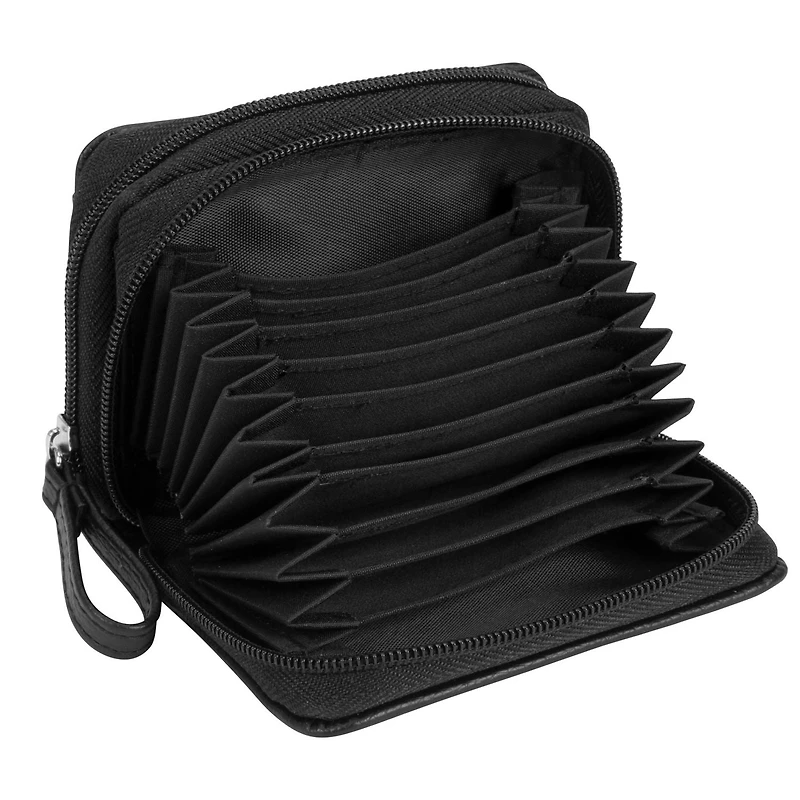 AMF Anna Martina Franco Women's Multi Card Case Organizer Black Wallet