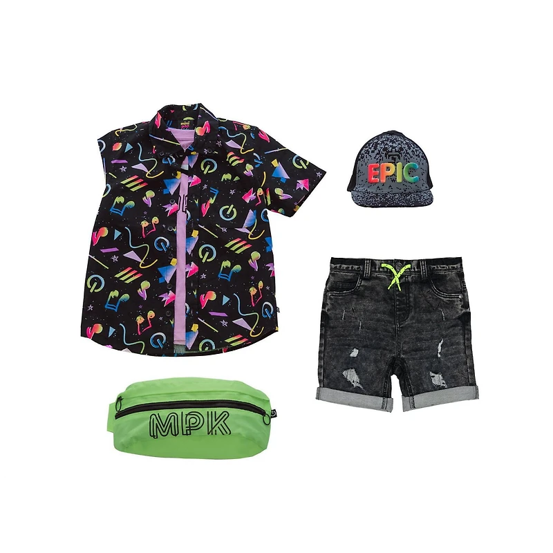 Boys Mini Pop Kids Denim Charcoal Shorts